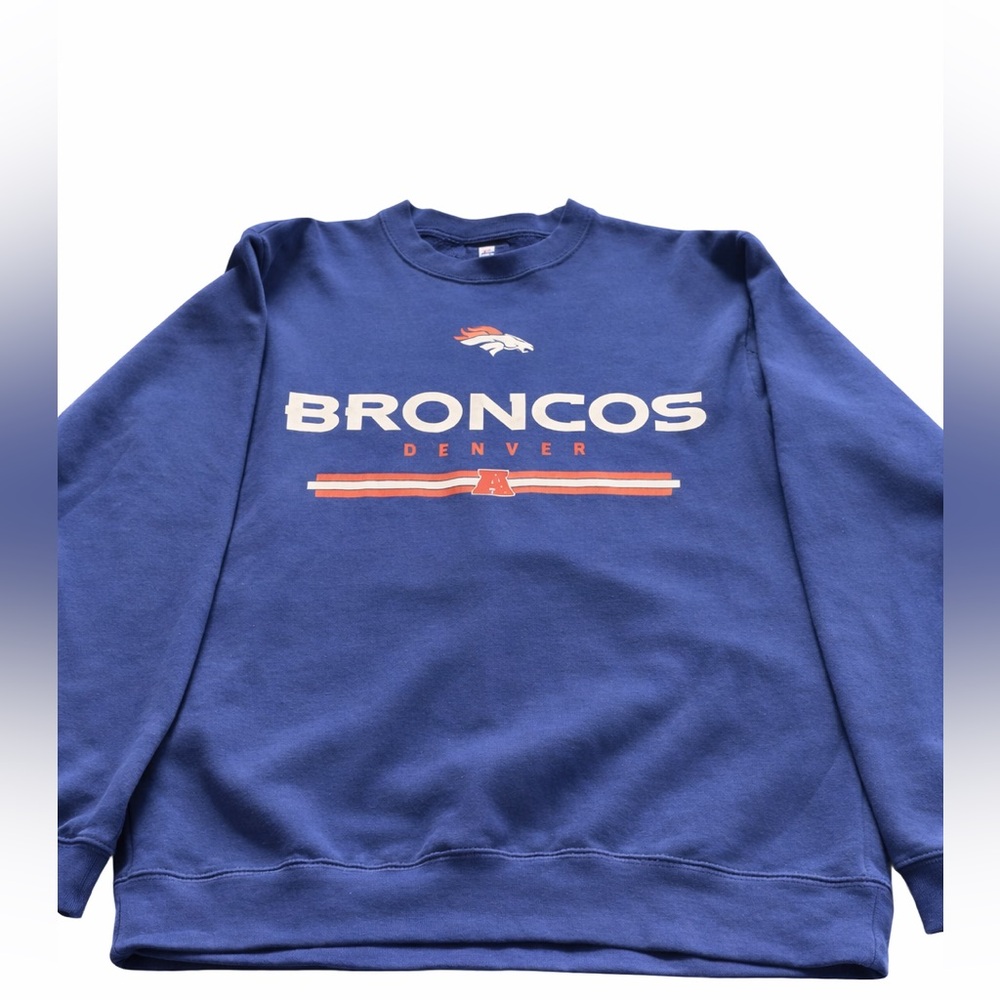 NFL Team Apparel Denver Broncos Blue Crewneck Sweatshirt Men’s M